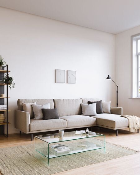 Mesa de centro Burano de cristal 110 x 55 cm