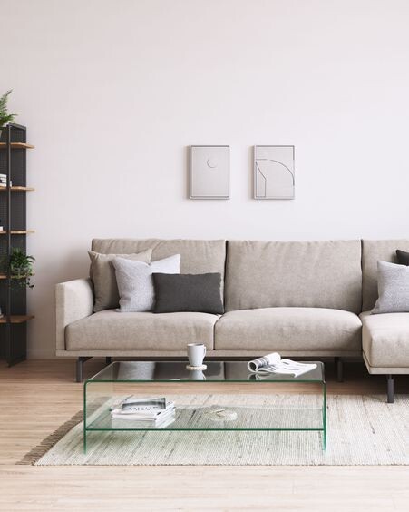 Mesa de centro Burano de cristal 110 x 55 cm