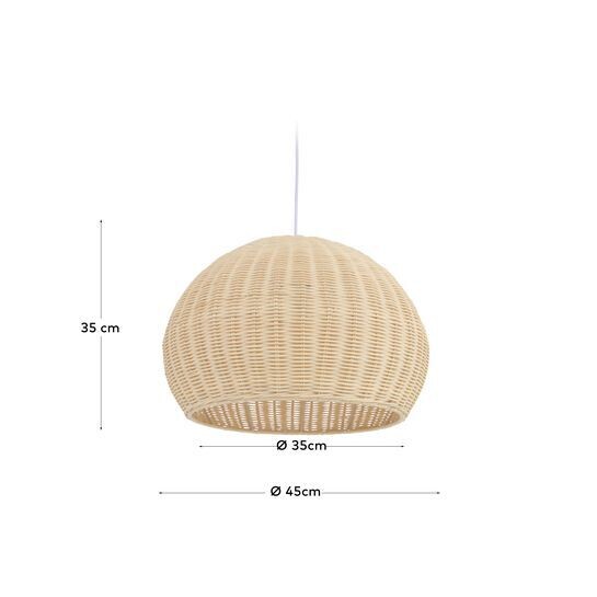 Pantalla lámpara de techo Deyarina de ratán con acabado natural Ø 45 cm