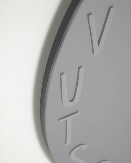 Espejo de pared redondo Keila abecedario gris Ø 50 cm