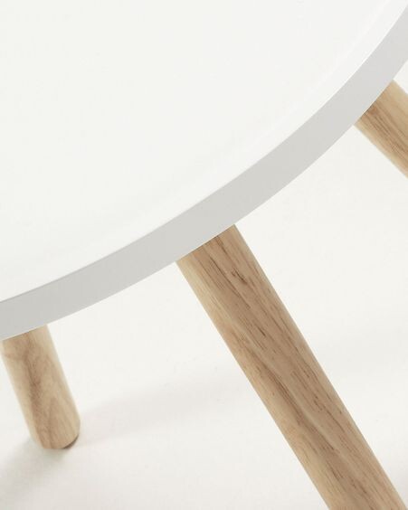 Mesa auxiliar Kurb blanco Ø 46 cm FSC MIX Credit