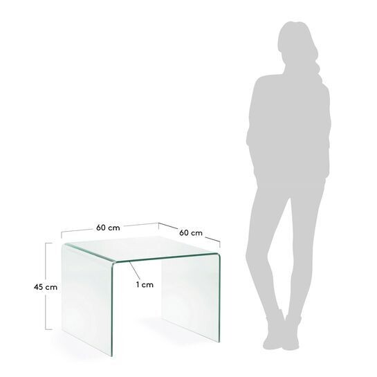 Mesa auxiliar Burano de cristal 60 x 60 cm