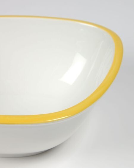 Bol grande Odalin porcelana blanco y amarillo