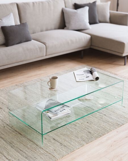 Mesa de centro Burano de cristal 110 x 55 cm