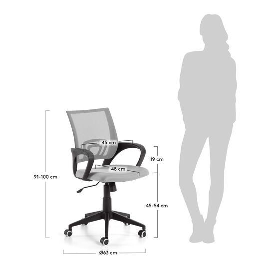 Silla de escritorio Rail gris