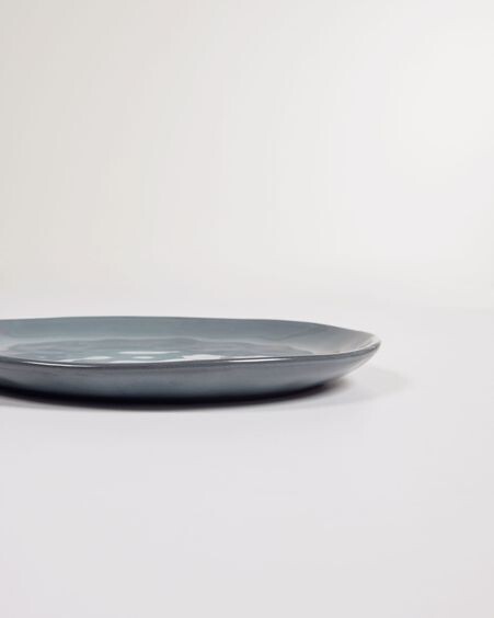 Plato de postre Airena de cerámica azul