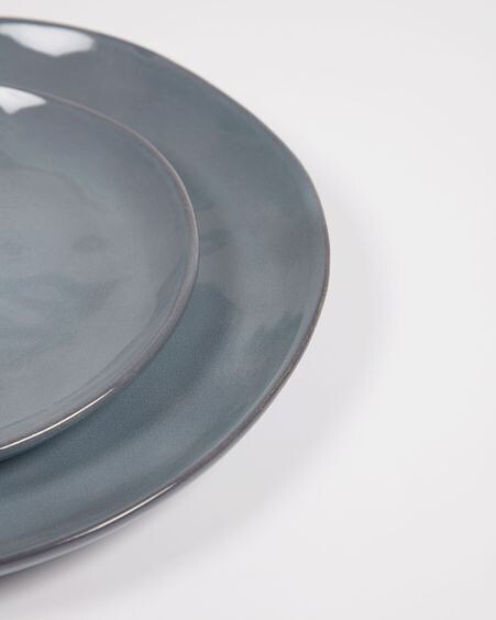 Plato de postre Airena de cerámica azul