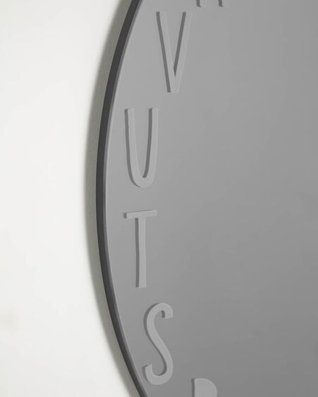 Espejo de pared redondo Keila abecedario gris Ø 50 cm