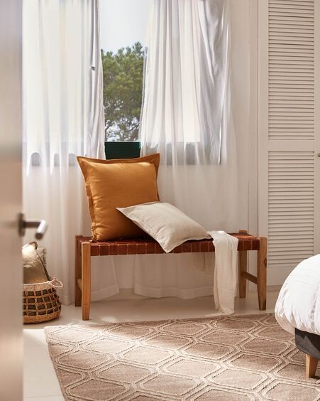 Banco Calixta de madera maciza de teca 120 cm