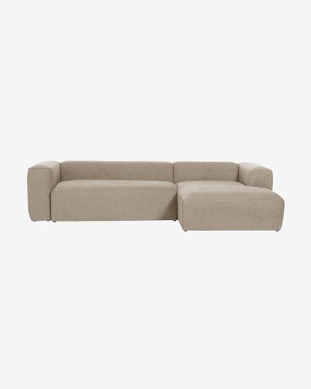 Sofá Blok 3 plazas chaise longue derecho beige 300 cm