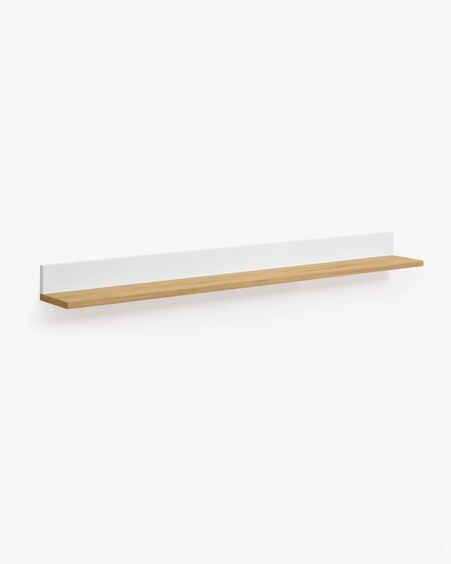 Estante Abilen de chapa roble y lacado blanco 120 x 15 cm FSC 100%