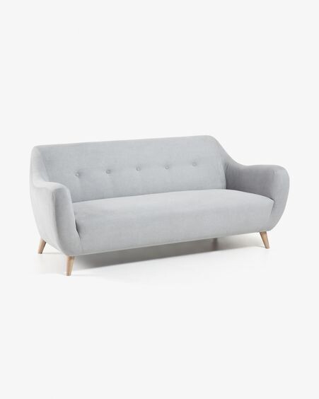 Sofá Orby 3 plazas gris claro 190 cm