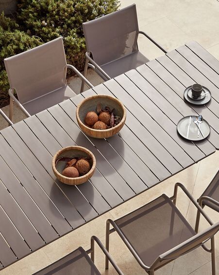 Set Tirsa de 2 centros de mesa jacinto de agua y cemento acabado natural Ø 31cm/Ø 37cm