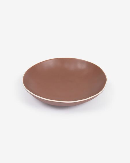 Plato hondo pequeño Rin de cerámica marrón
