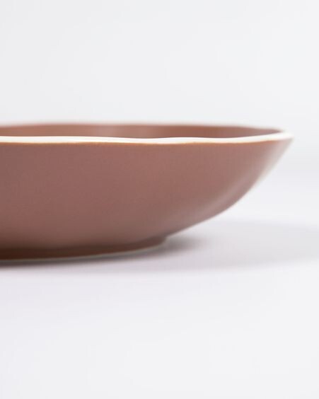 Plato hondo pequeño Rin de cerámica marrón