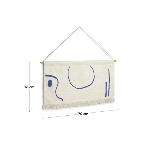 Tapiz mural Atal figuras azul 70 x 36 cm