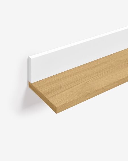 Estante Abilen de chapa roble y lacado blanco 120 x 15 cm FSC 100%
