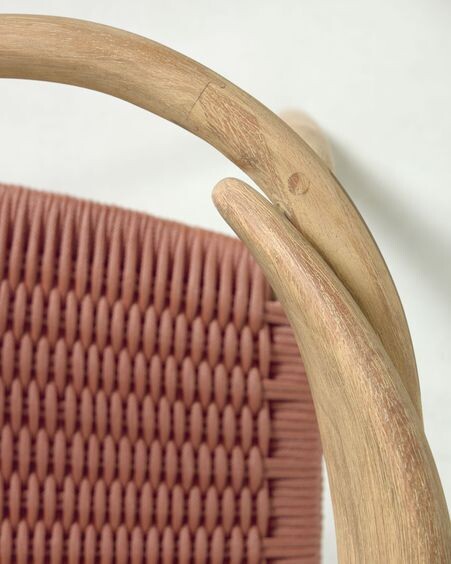 Silla Nina de madera maciza de acacia y cuerda terracota