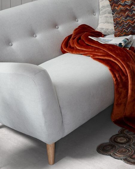 Sofá Orby 3 plazas gris claro 190 cm
