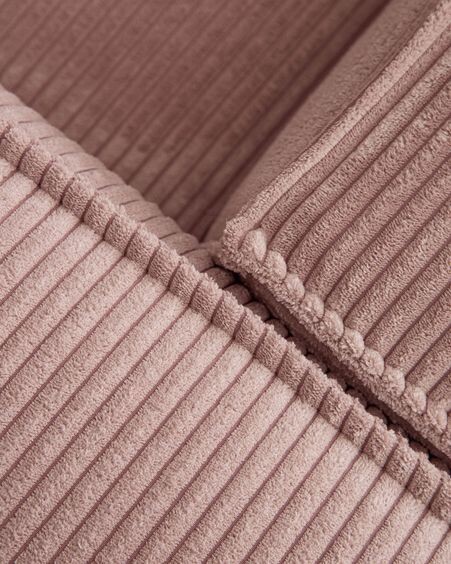 Sofá rinconero Blok 4 plazas pana rosa 290 x 290 cm