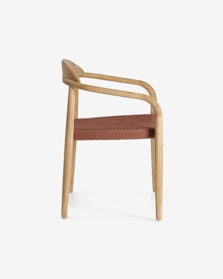 Silla Nina de madera maciza de acacia y cuerda terracota