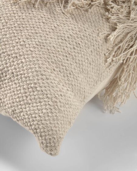 Funda cojín Paulin 100% algodón beige 45 x 45 cm