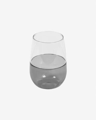 Vaso grande Inelia de vidrio transparente y gris