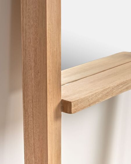 Toallero con espejo Fiavina de madera maciza de caoba 55 x 180 cm