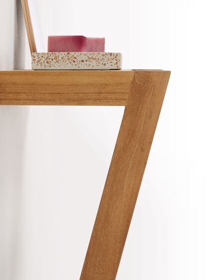 Toallero de pared Kuveni de madera maciza de teca 40 x 63 cm