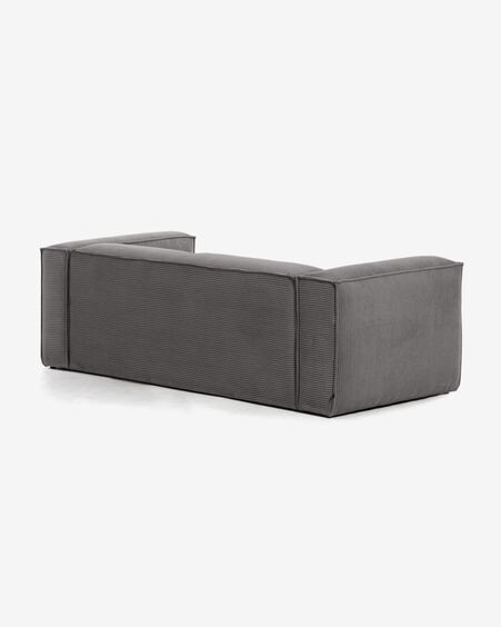 Sofá Blok 2 plazas pana gruesa gris 210 cm