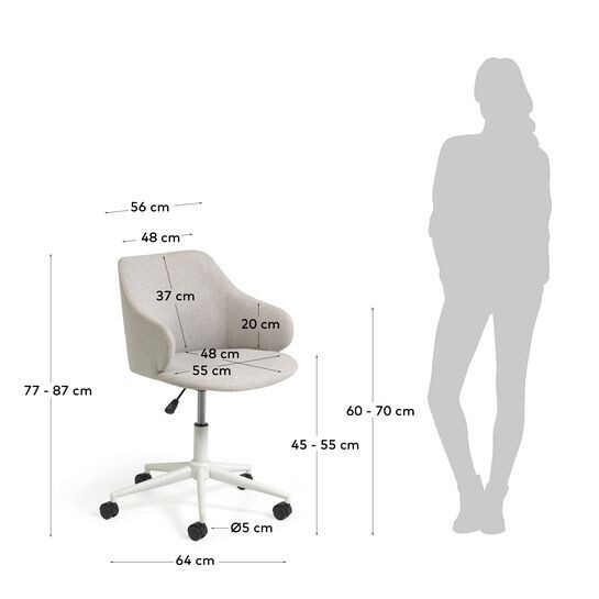 Silla de escritorio Einara gris claro