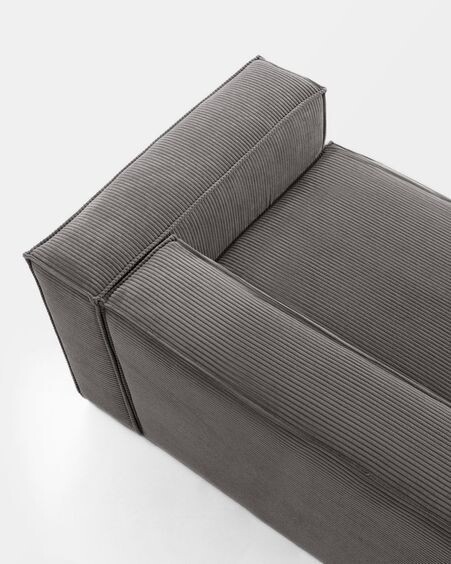Sofá Blok 2 plazas pana gruesa gris 210 cm