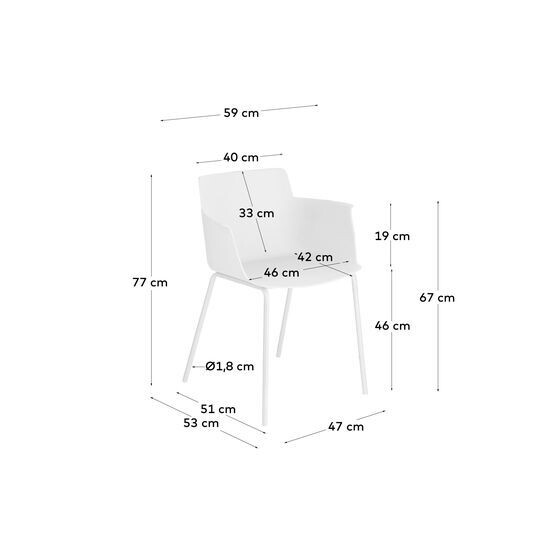 Silla con brazos Hannia blanco