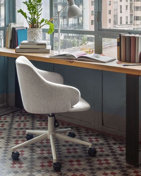 Silla de escritorio Einara gris claro