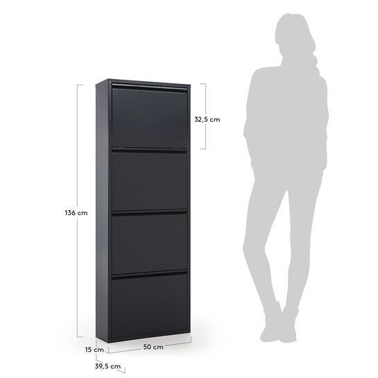 Zapatero Ode 50 x 136 cm 4 puertas grafito