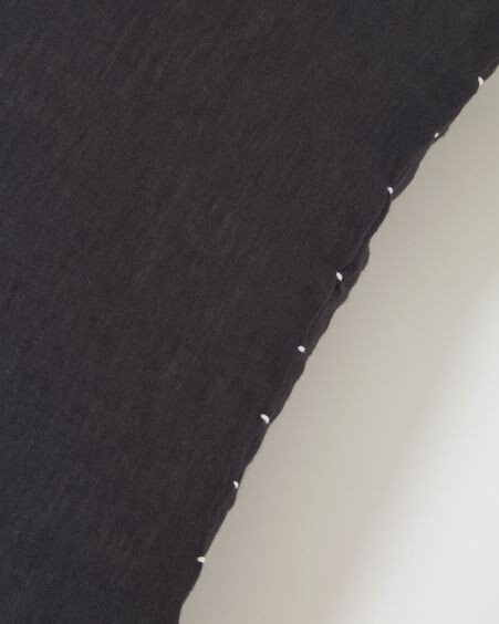 Funda cojín Ellmina 100% lino negro 45 x 45 cm