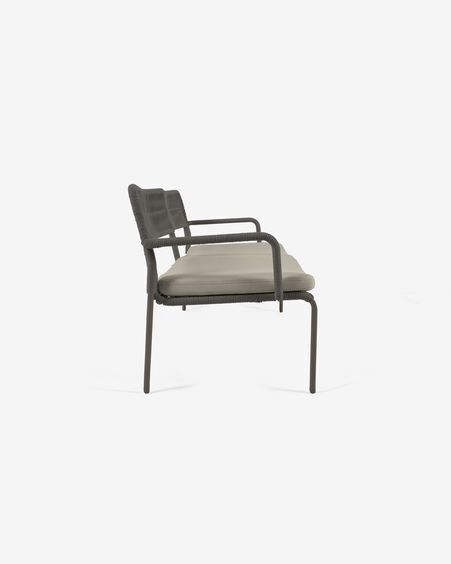 Sofá Cailin 2 plazas cuerda verde patas de acero galvanizado verde oscuro 150 cm