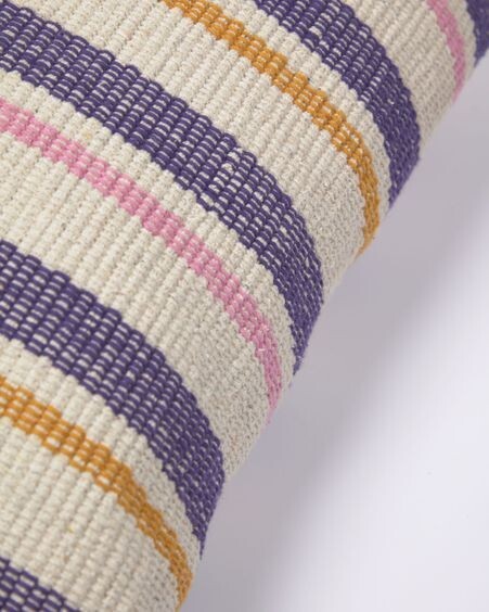Funda de cojín Marilina 100% algodón de rayas multicolor 45 x 45 cm