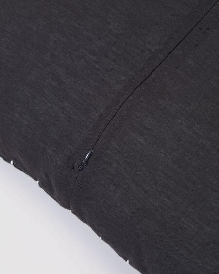 Funda cojín Ellmina 100% lino negro 45 x 45 cm