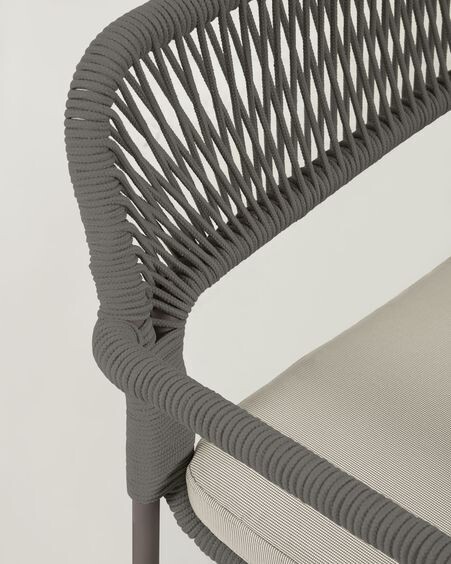 Sofá Cailin 2 plazas cuerda verde patas de acero galvanizado verde oscuro 150 cm