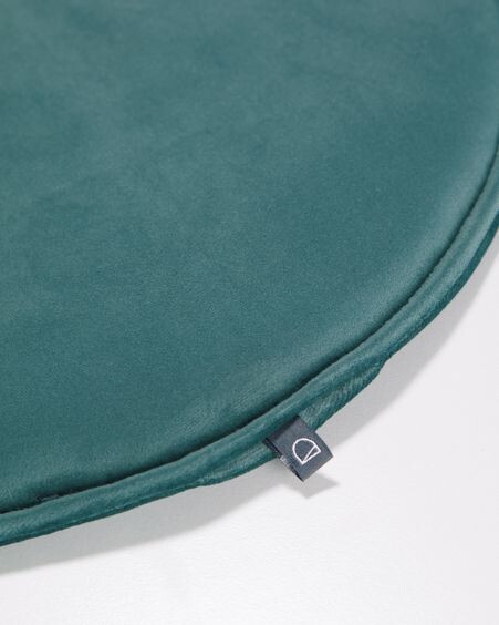 Cojín para silla redondo Rimca terciopelo turquesa Ø 35 cm
