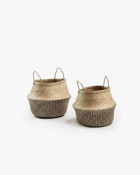 Set Thai de 2 cestas natural y negro