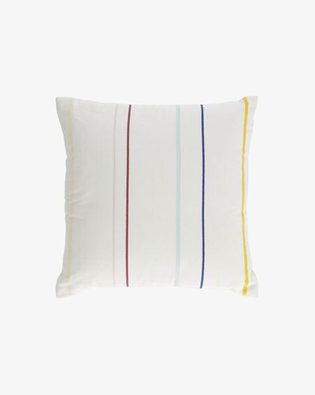 Funda cojín Nahilin 100% algodón rayas multicolor 45 x 45 cm