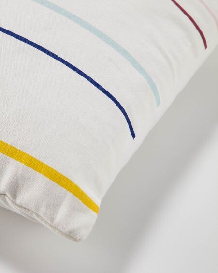 Funda cojín Nahilin 100% algodón rayas multicolor 45 x 45 cm