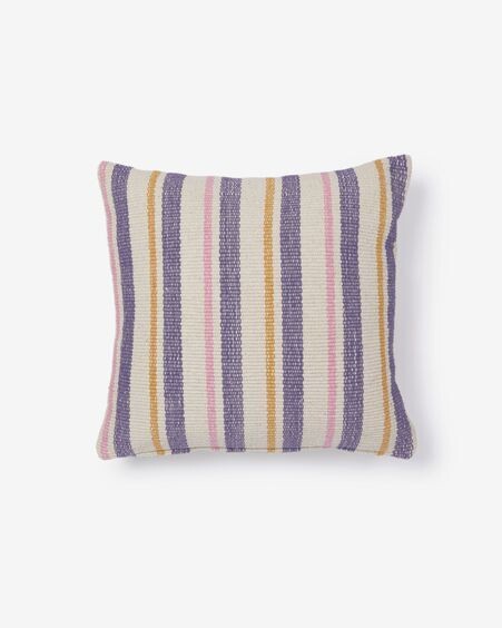 Funda de cojín Marilina 100% algodón de rayas multicolor 45 x 45 cm