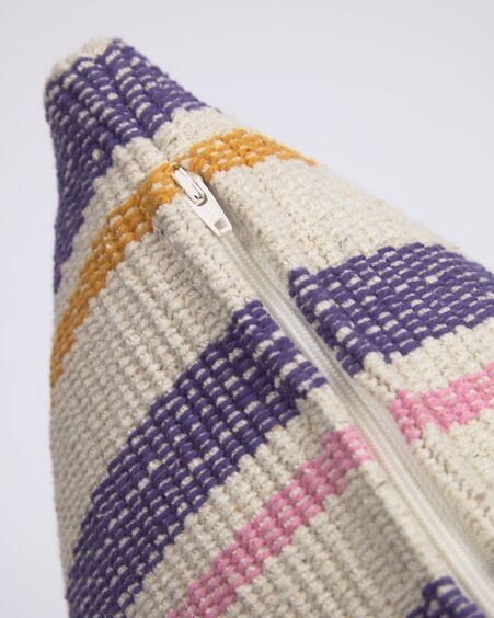 Funda de cojín Marilina 100% algodón de rayas multicolor 45 x 45 cm
