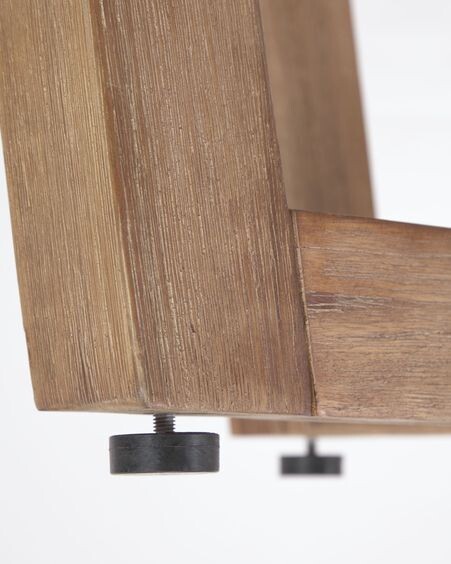 Mesa redonda Shanelle de terrazo blanco y madera maciza de acacia Ø 120 cm
