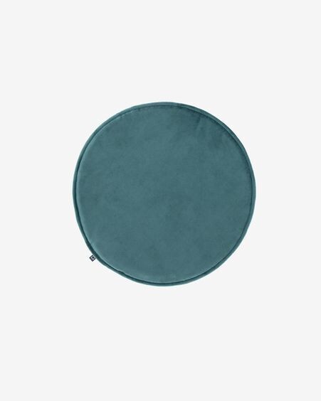 Cojín para silla redondo Rimca terciopelo turquesa Ø 35 cm