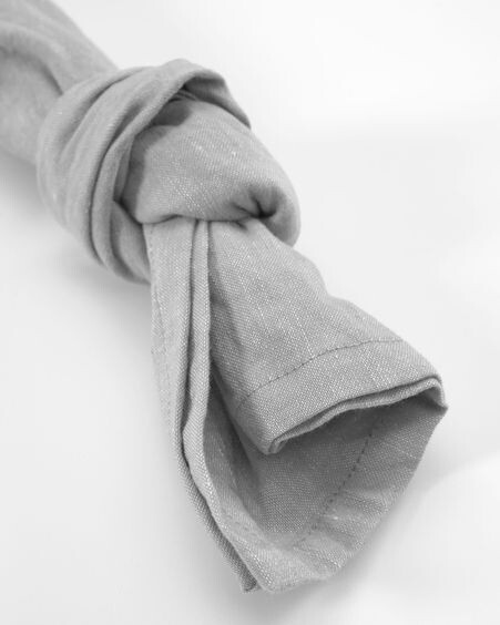 Set Imalay de 2 servilletas de algodón y lino gris