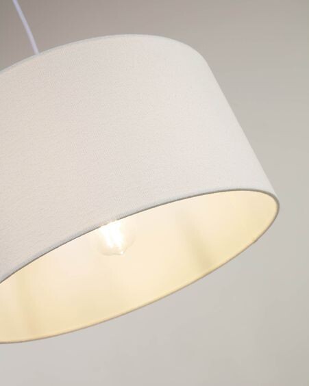 Pantalla lámpara de techo Santana de borreguito blanco Ø 50 cm